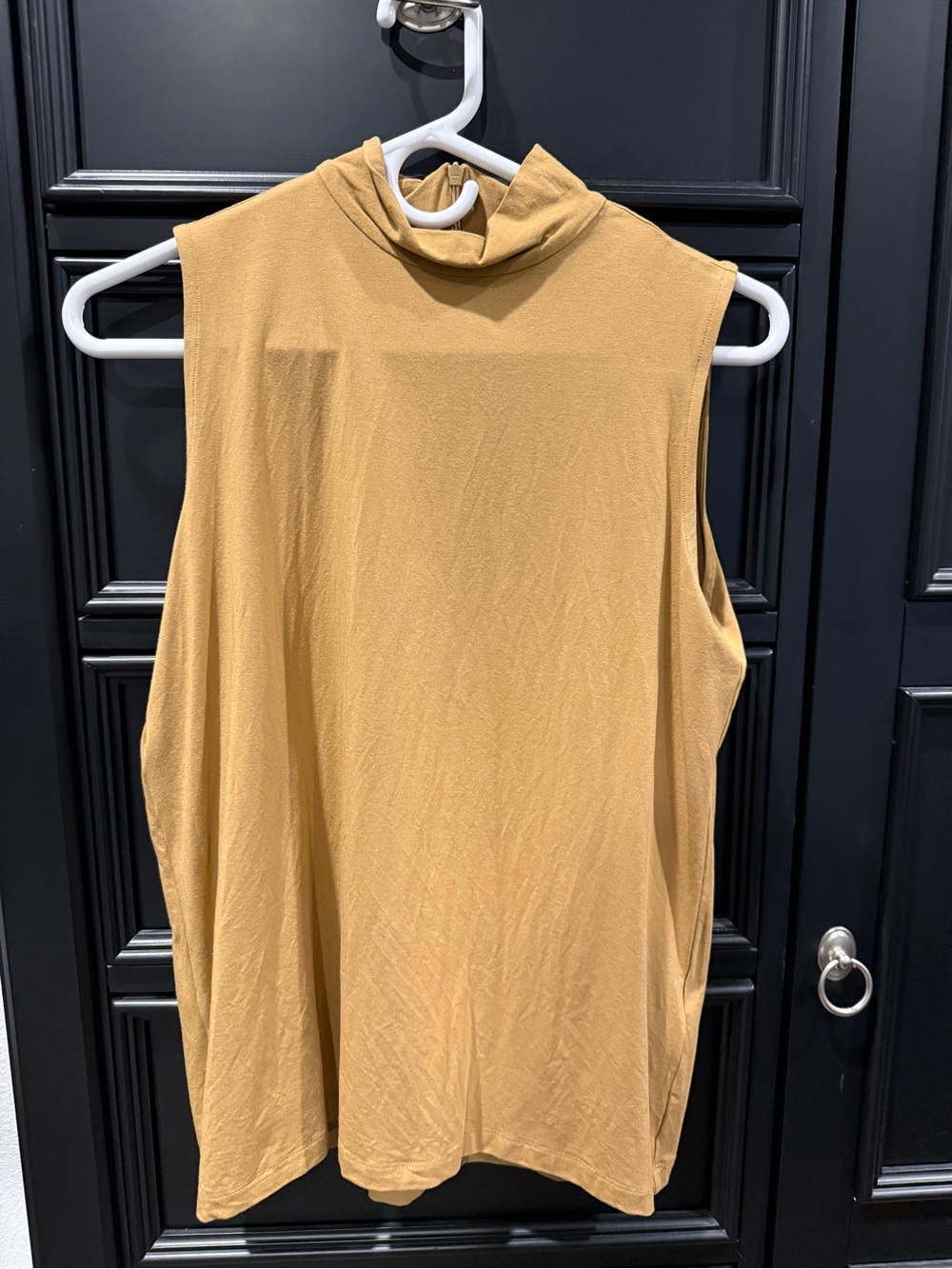 Chico's Sleeveless Mock Neck Tank in Mustard Gold